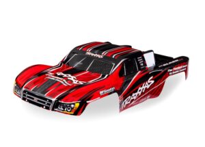 traxxas body 1/16 slash 4x4, red (painted, decals applied) trx7027 red