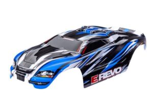 traxxas body, 1/16 e revo, blue (painted, decals applied) trx7115 blue