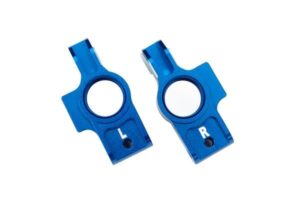 traxxas carriers stub axle (6061 t6 aluminum blue anodized) left & right / 3x12mm bcs / 2.5x6mm bcs (with threadlock) (2x) trx8352x blue