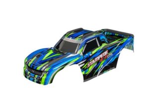 traxxas body stampede 4x4 vxl green (painted with decals applied andclipless mounting) trx9014 grn