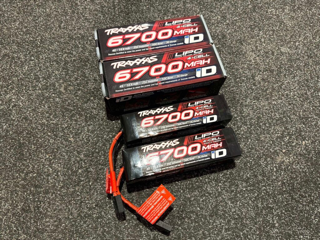 2x traxxas power cell lipo 6700 mah 14.8v 4s 25c lipo accu trx2890x echt als nieuw!