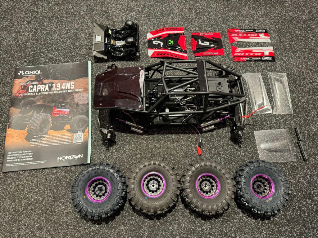 axial capra 1.9 4ws 1/10 crawler chassis met enorm veel tuning onderdelen (nieuw)!