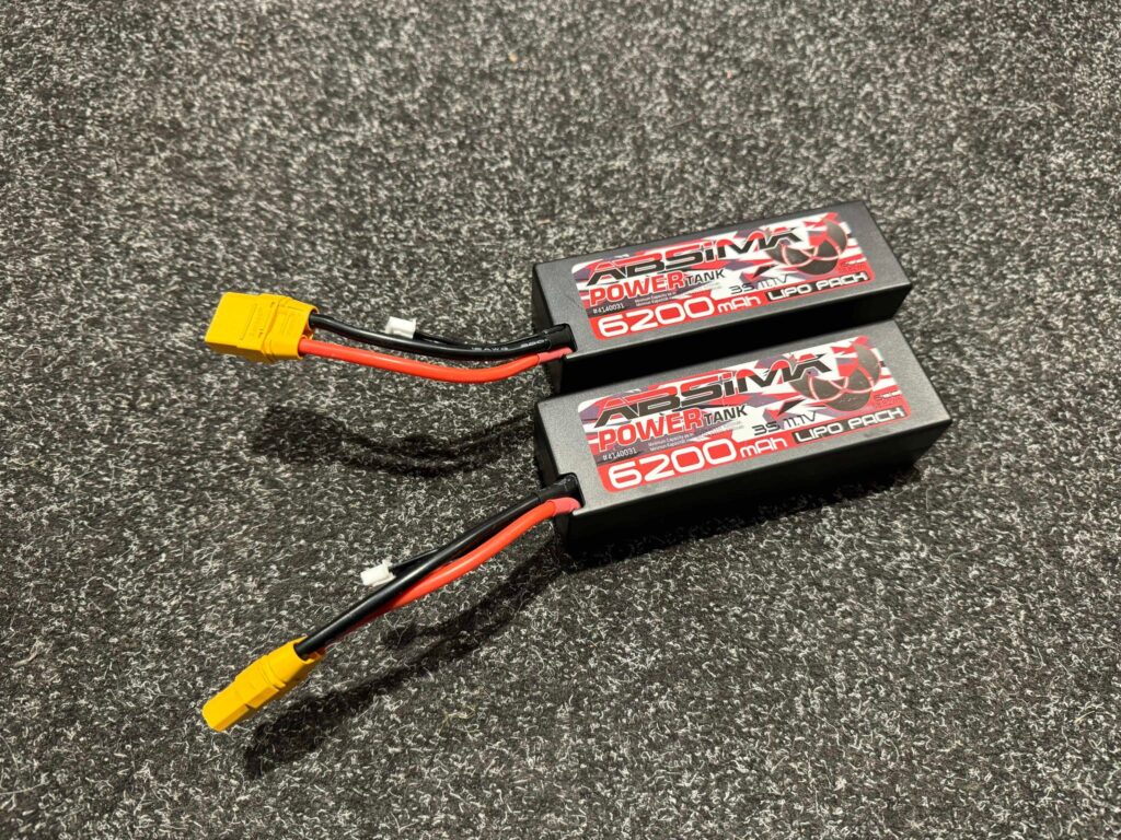 2x absima power 6200mah 60c lipo batterjien met xt90 stekker als nieuw!