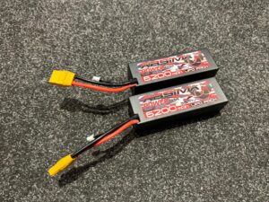 2x absima power 6200mah 60c lipo batterjien met xt90 stekker als nieuw!