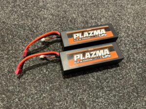 2x hpi plazma 11.1v 5300mah 40c 80c lipo battery pack in een nette staat!