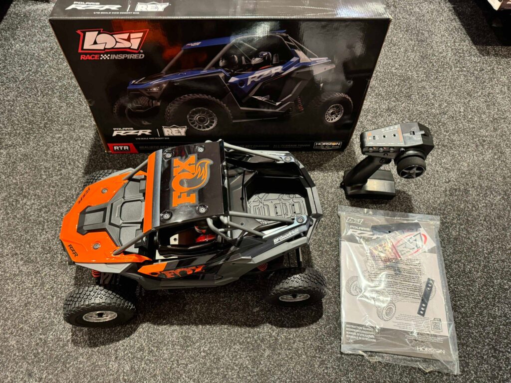 losi 1/10 rzr rey 4wd brushless rtr fox oranje helemaal nieuw heeft dus niet gereden!