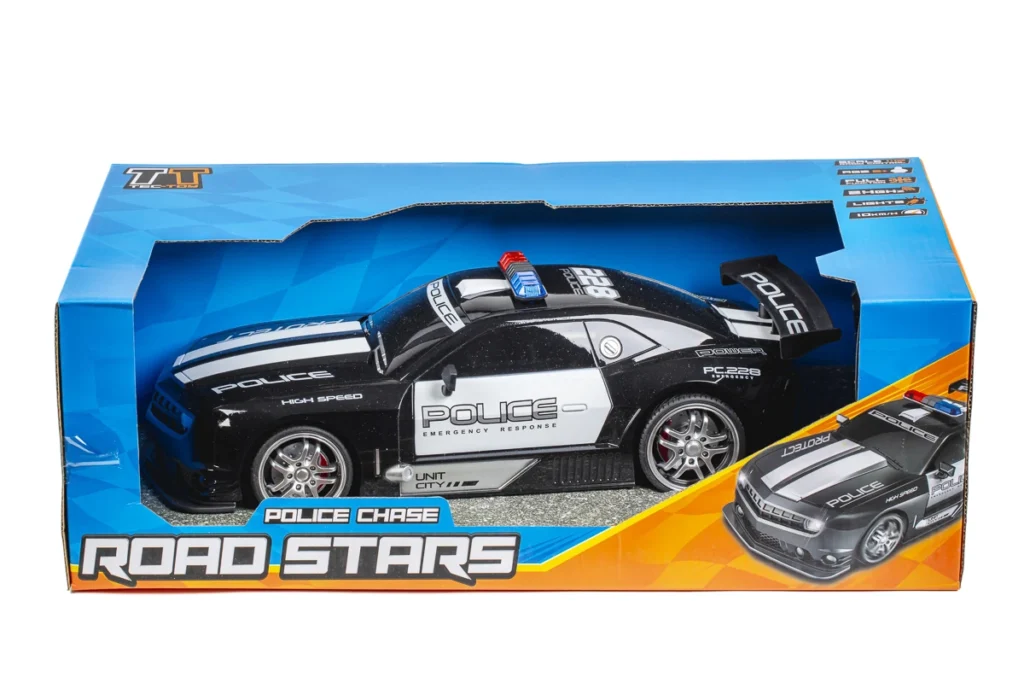 Tech Toys Police Chase 1/12 afstandbestuurbare auto zwart met LED verlichting RTR 2.4Ghz met accu en lader