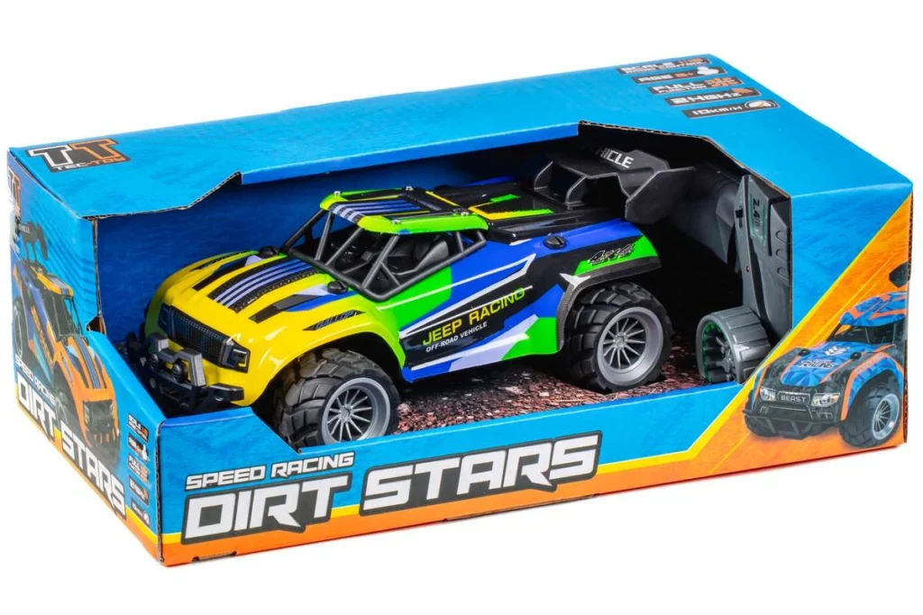 tech toys jeep racing 1/18 afstandbestuurbare auto rtr 2.4ghz blauw/groen met accu en lader