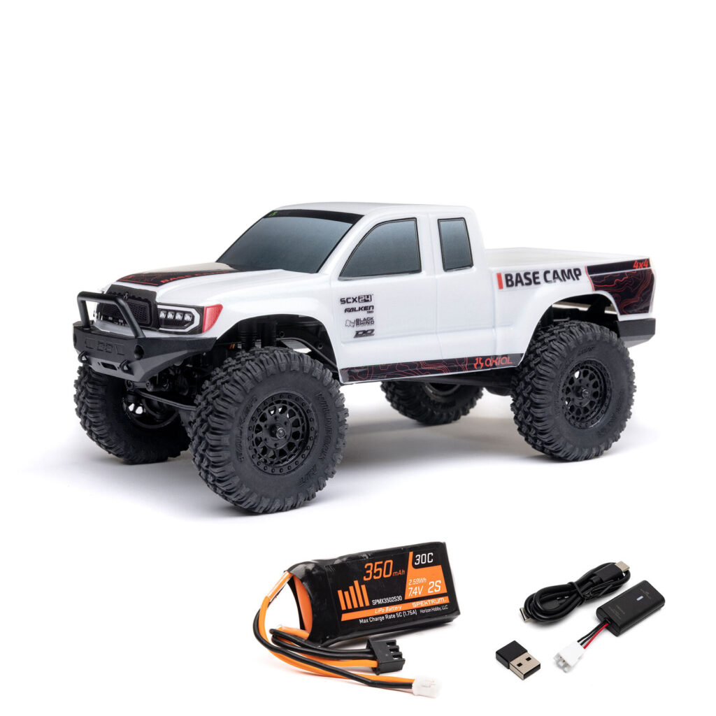 axial 1/24 scx24 base camp 4wd rock crawler brushed rtr wit met batterij en lader