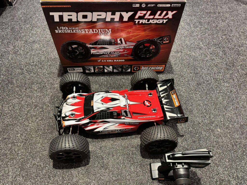 hpi trophy truggy 1/8 flux brushless 4wd rtr 2.4ghz echt als nieuw (30 minuten jong)!