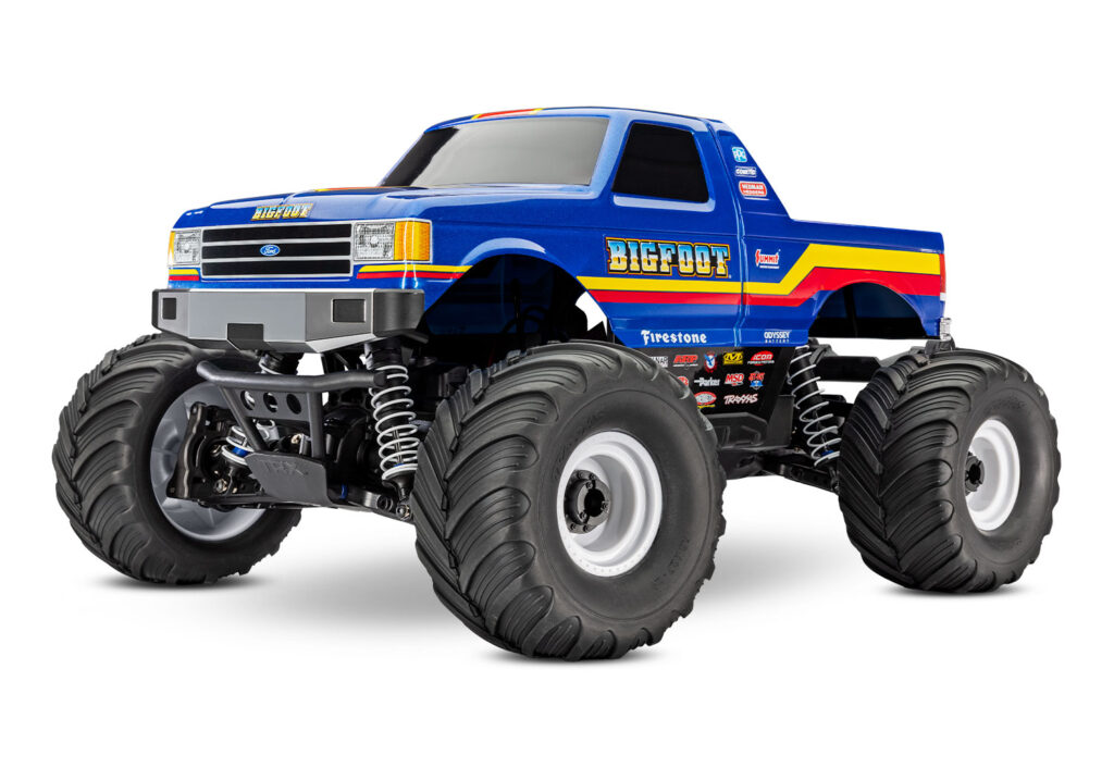 traxxas bigfoot 1/10 4x4 bl 2s brushless 4wd monster truck tq 2.4ghz blauw zonder accu en lader