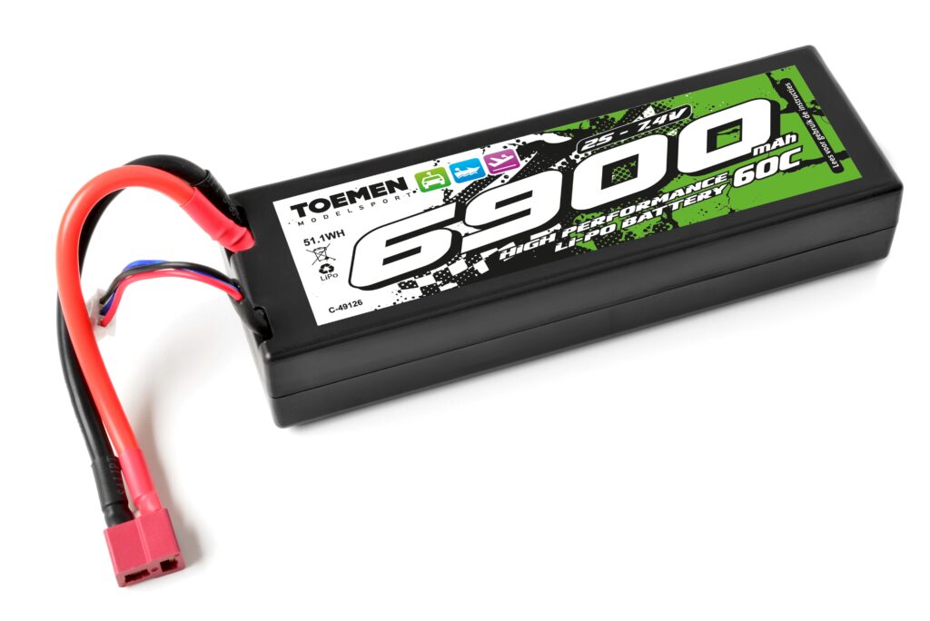 toemen modelsport power racing 60c 6900mah 2s 7,4v hardcase lipo batterij met deans stekker