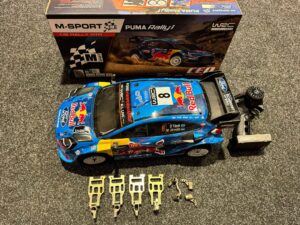 cen racing 2023 m sport ford puma rally 1 1/8 brushless rtr + aluminium tuning onderdelen (gebruikt)!