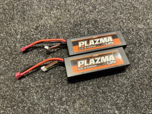 2x hpi plazma 11.1v 5300mah 40c 80c lipo battery pack gebruikt maar in een goede staat!