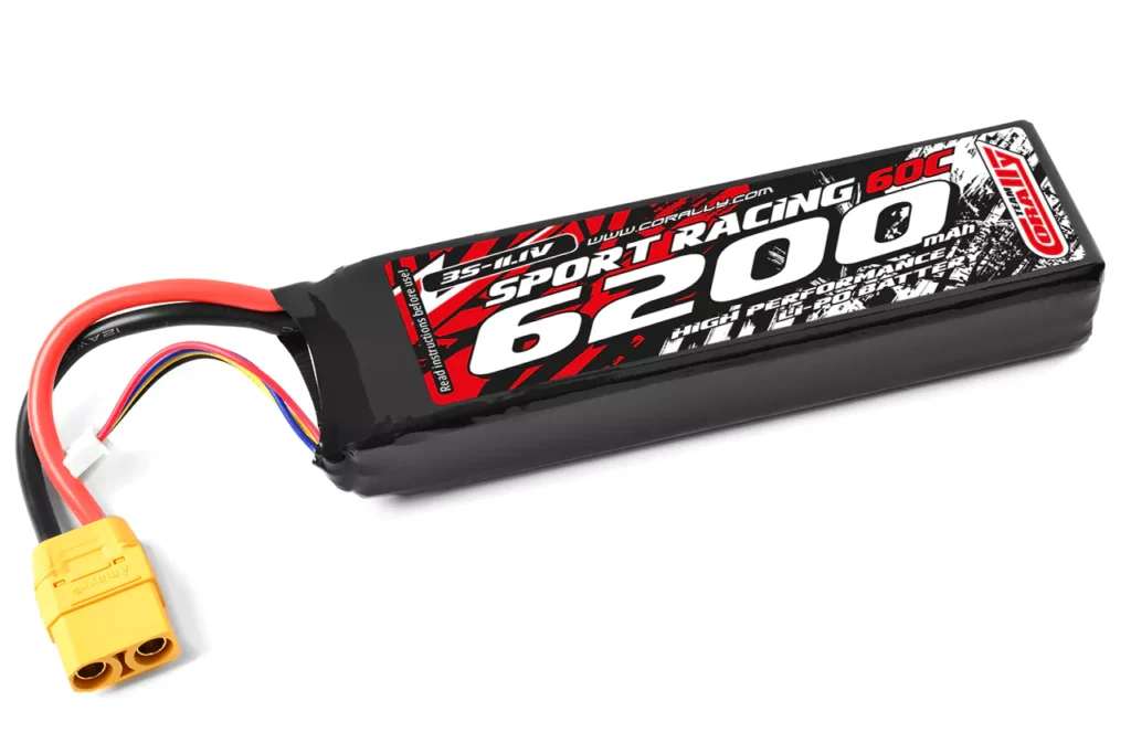 team corally power racing 60c 6200mah 3s 11,1v semi soft case met xt90 stekker (ideaal voor arrma / proboat / losi / traxxas)