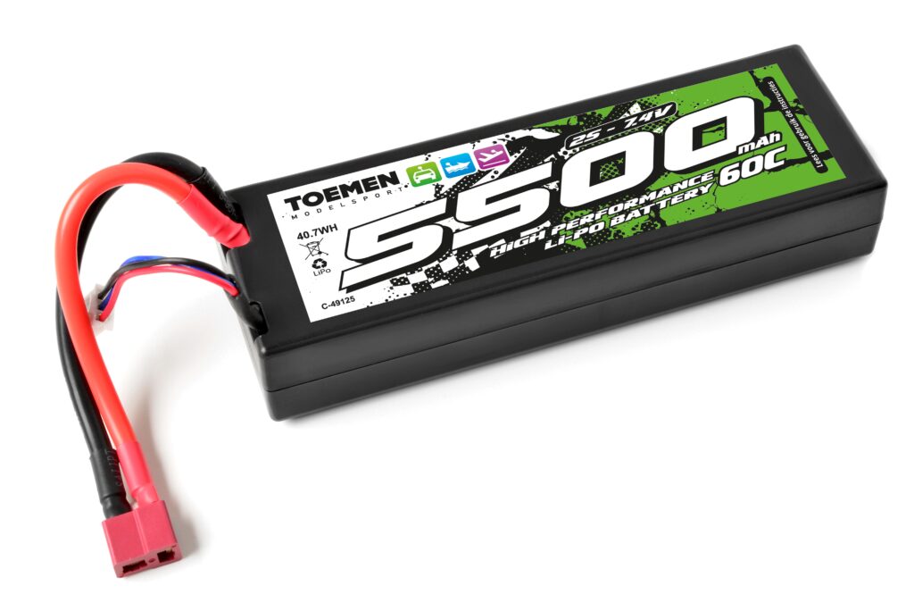 toemen modelsport power racing 50c 5500mah 2s 7,4v hardcase lipo batterij met deans stekker