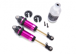 traxxas shocks, gtr xx long (gray) (assembled) (2) (without springs) trx7462 gray