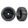 traxxas tires & wheels, assembled, glued (black dished 3.0" wheels, response pro 3.0" tires, foam inserts) (2) trx9074 blk