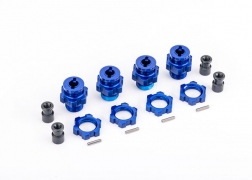 traxxas 17mm wheel hubs / nuts, hd blue trx9086