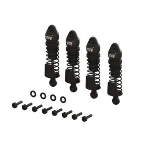 arrma aluminum shock set, 58mm length, 1000 cst oil (4), black: grom ara1567