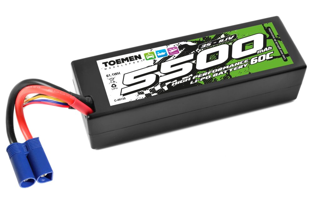 toemen modelsport power racing 60c 5500mah 3s 11,1v hardcase lipo batterij met ec 5 stekker