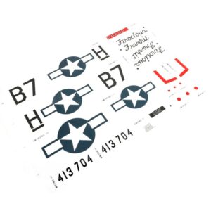 e flite decal sheet p 51 1.0m efl1740