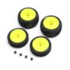 losi tires & wheels mounted, yellow: micro b los1762