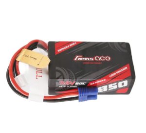 gens ace 850mah 7.4v 2s1p 60c lipo battery pack with ec2 plug