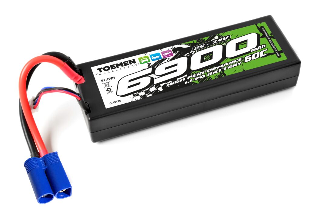 toemen modelsport power racing 60c 6900mah 2s 7,4v hardcase lipo batterij met ec 5 stekker