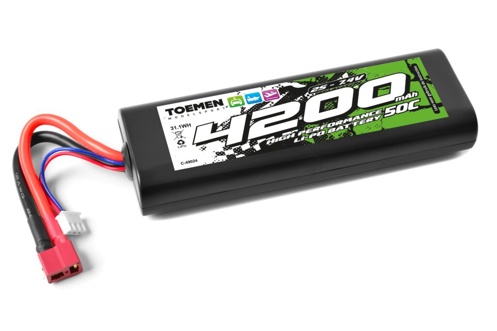 toemen modelsport power racing 50c 4200mah 2s 7,4v t plug hard case