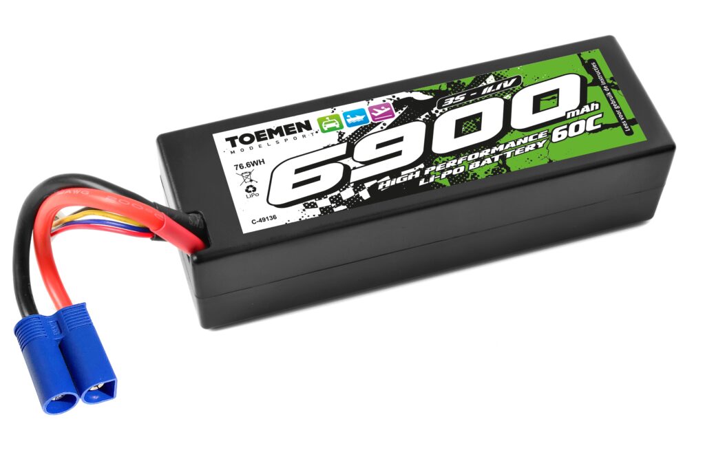 toemen modelsport power racing 60c 6900mah 3s 11,1v hardcase lipo batterij met ec 5 stekker